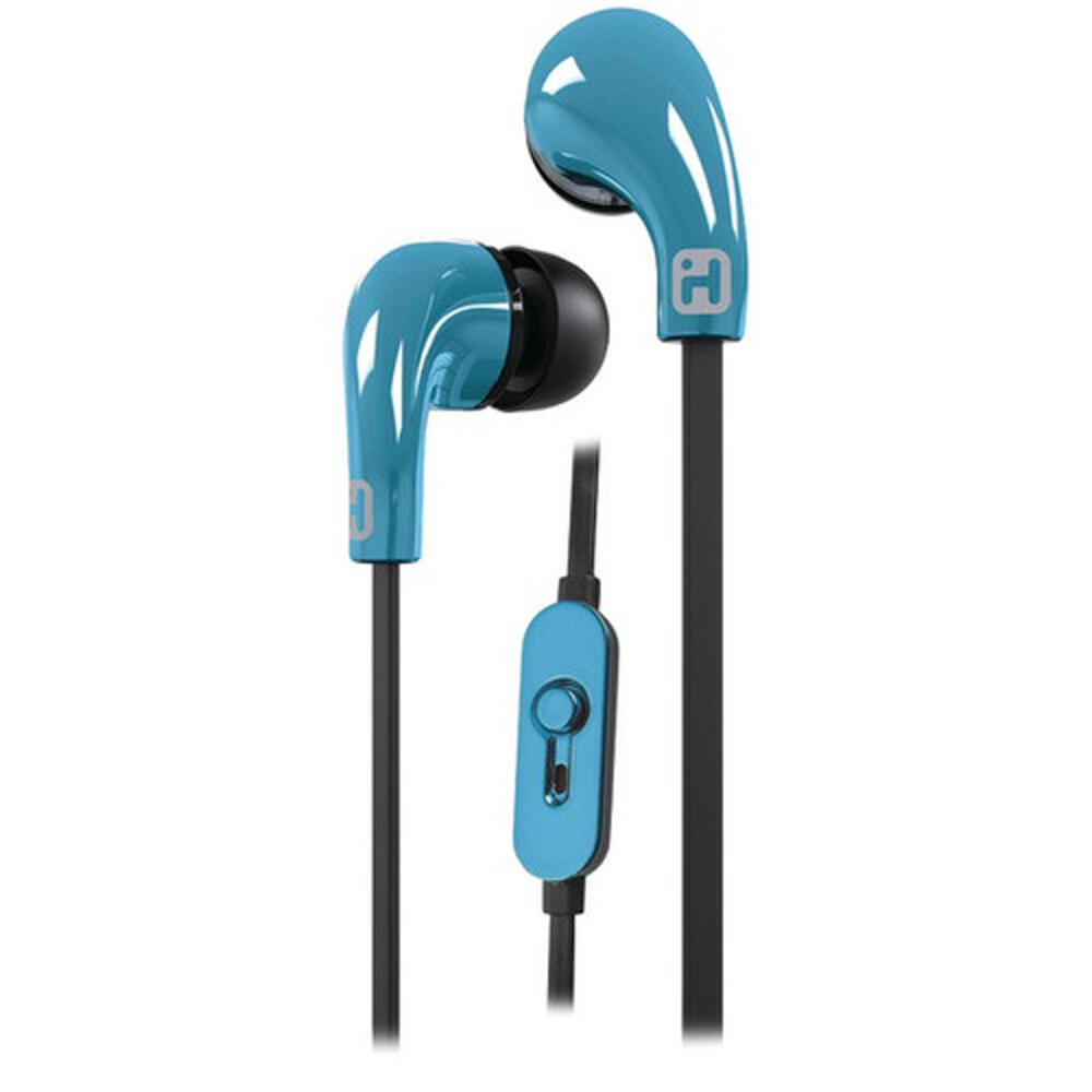 IHOME iB26LC Noise-Isolating Earbuds with Microphone (Blue) (R-IHMIB26LC)